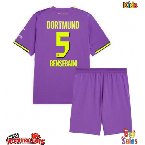Borussia Dortmund Ramy Bensebaini #5 Replica Third Stadium Kit for Kids 2026-27 Short Sleeve (+ pants)